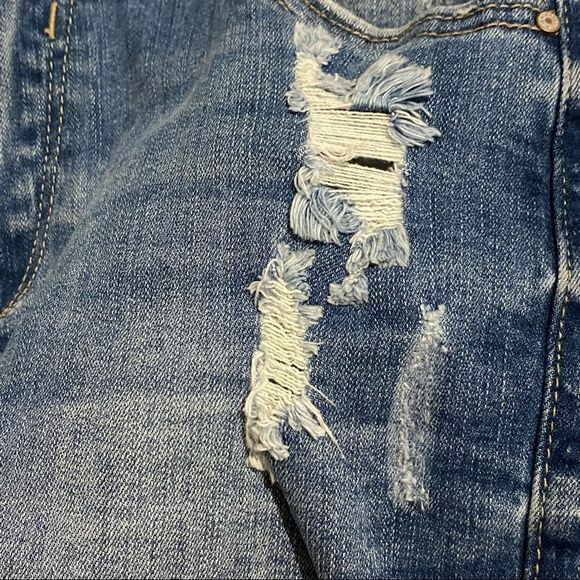 I & M Jeans High-Rise Kylie Frayed Shorts Large Distressed High Waist - Picture 7 of 12